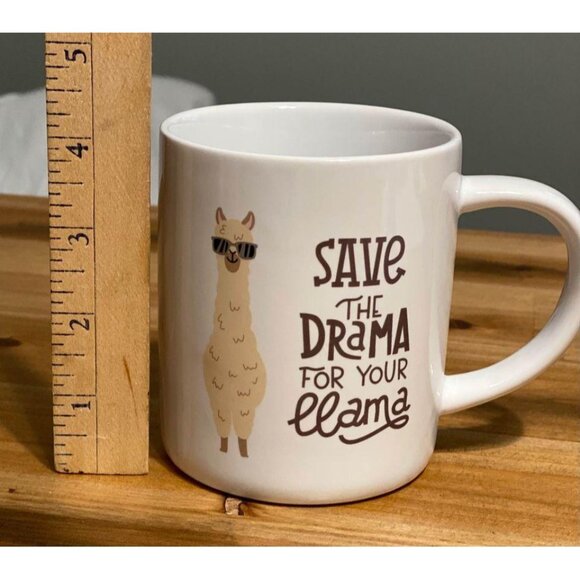 SAVE THE DRAMA FOR YOUR LLAMA mug llama mug 14 ounce coffee mug for llama lover - Picture 2 of 4